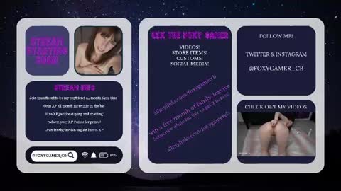 Lex Vive foxygamer cb online show from July 8, 12:57 am