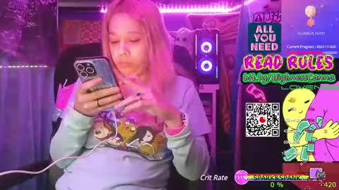 Snapshot of highnesscanna chatting on December 4, 5:49 am HiGHNESS CANNA online show from December 4, 5:49 am