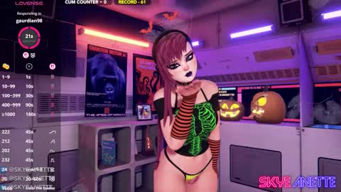 Snapshot of skyeanette chatting on October 17, 1:09 am SkyeAnette online show from October 17, 1:09 am