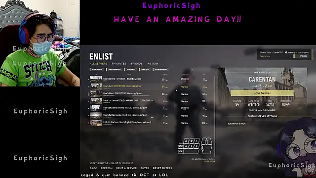 EuphoricSigh online show from July 13, 5:57 pm